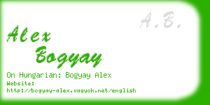 alex bogyay business card